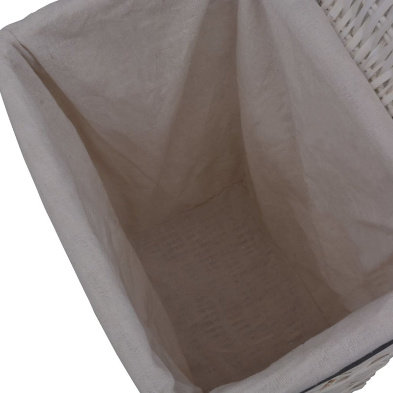Gracie Oaks Laundry Basket Willow, White