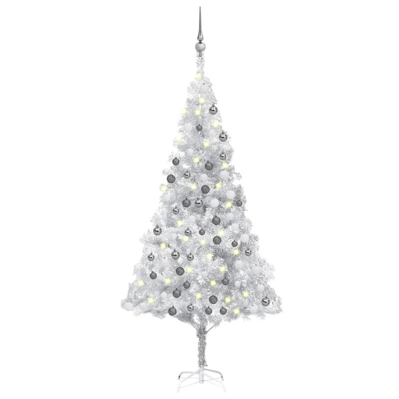 Artificial Christmas Tree with LEDs&Ball Set, 5.91ft H x 3.05ft W x 3.05ft D