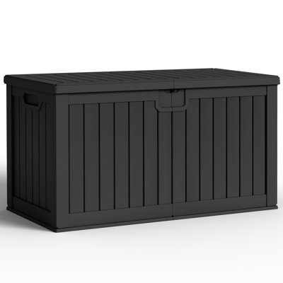 230 Gallon Outdoor Indoor Lockable Resin Deck Box With Removable Dividers