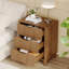 Commode 3 tiroirs cannelée 27,56 po pour chambre à coucher avec commode, commode haute en bois et table de chevet-1677156977