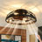 19.7" 4-Light Black Flush Mount Caged Ceiling Fan with Light, Low Profile Fandelier with 6-Speed Remote Control, Reversible DC Motor, Timer-715335640