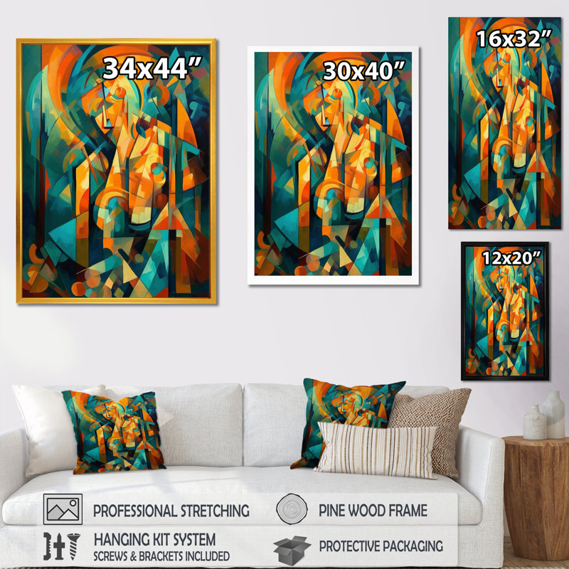 «Tamesbury Abstracting The Cubist Form V», reproduction d'art sur toile, H 20 po x l 12 po x P 1 po, Toile tendue