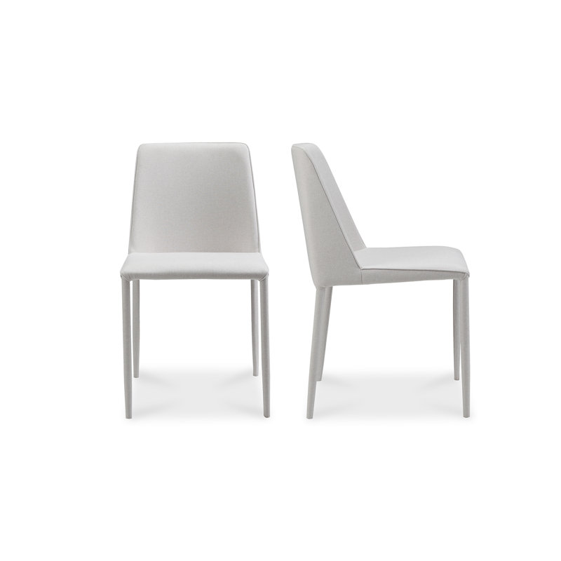 Chaise d'appoint rembourrée Noel, Blanc, Blanc