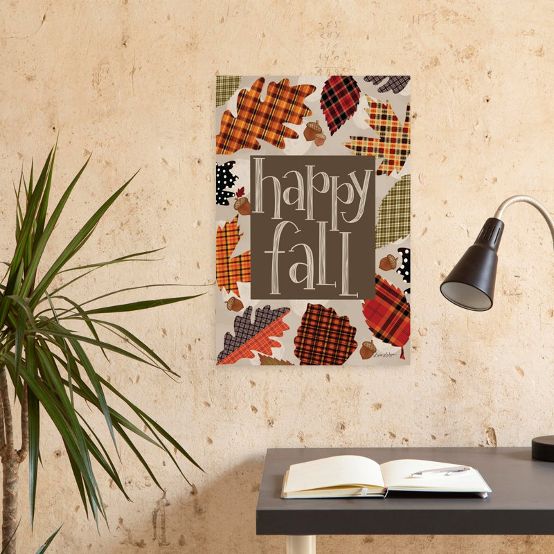 Happy Fall Leaves by Lisa Larson - Wrapped Canvas Print, 60.96cm H x 40.64cm W