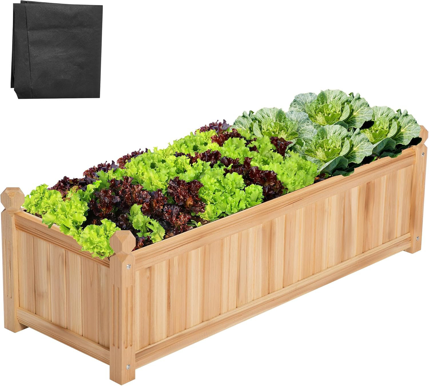 Millwood Pines 3.6 x 1.3Ft Wooden Raised Garden Bed | Wayfair