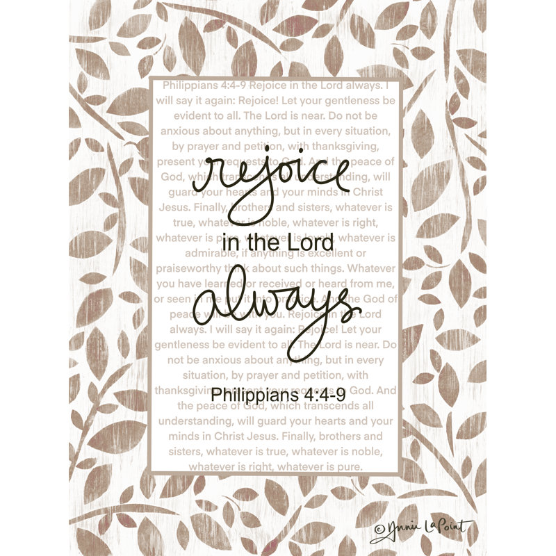 «Rejoice In The Lord» par Annie Lapoint, H 36 po x l 24 po