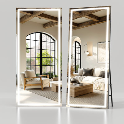 Modern & Contemporary Lighted Full Length Mirror with Temepered Glass & 3 Years Warranty