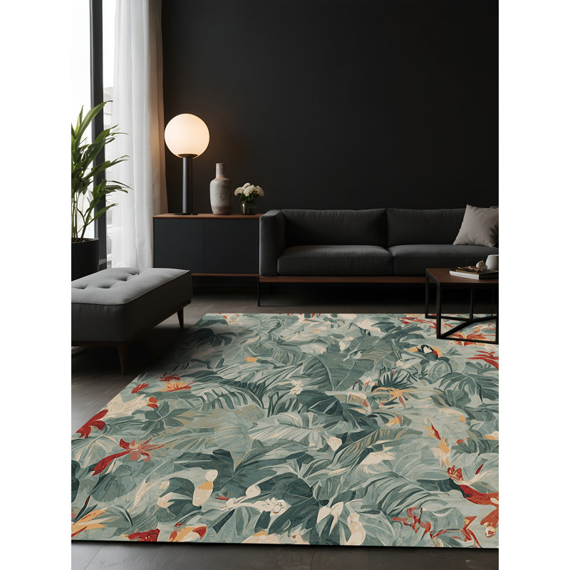 Tapis beige soyeux et moelleux, Carré 3 pi