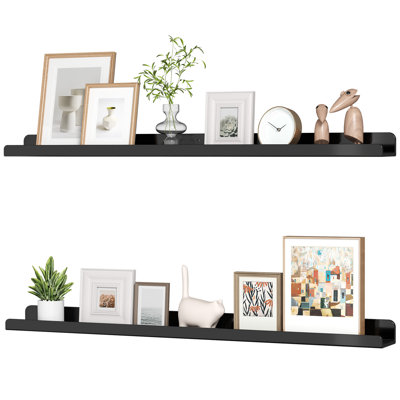 Tablette à photo, tablette de livre flottante de 24 pouces pour photos murales, jouets, rangement pour maquillage, bibliothèque en acrylique pour enfants, décor pour salon, chambre à coucher, salle de bain, cuisine