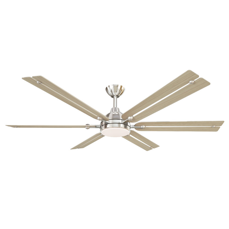 Ventilateur de plafond intelligent DEL 5 po Allegata, Nickel, Chêne blanc