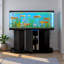 Support d'aquarium noir de 55 à 75 gallons avec prises de courant, support pour aquarium robuste avec armoire de rangement et tablette, support de terrarium pour reptile d'une capacité de 880 lb