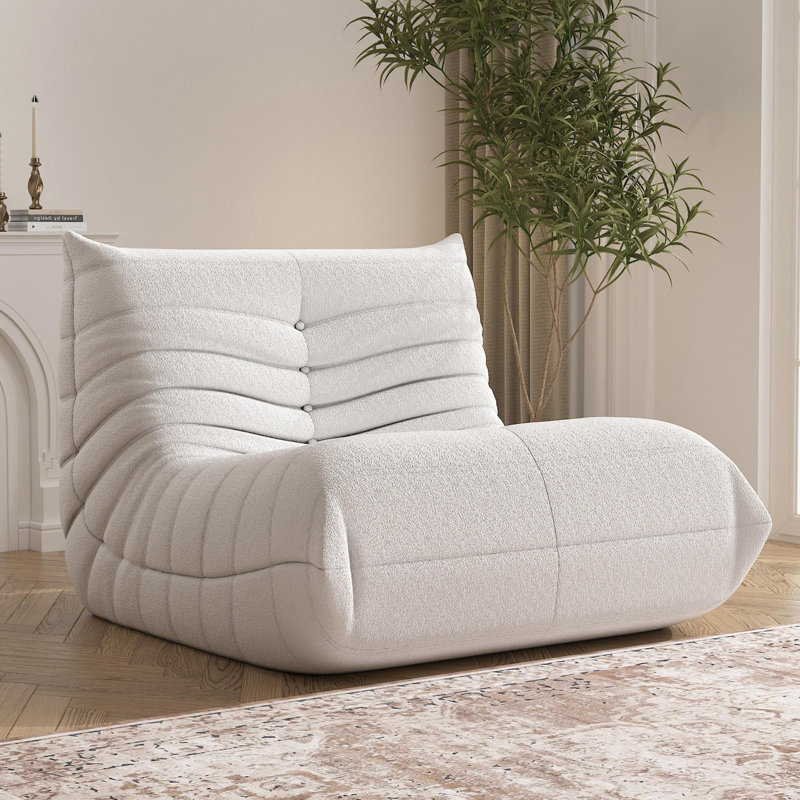 Fauteuil à billes pour adultes, Peluche beige