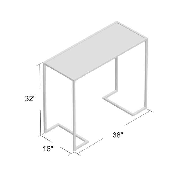 Adams 96.52cm Glass Top Console Table, Gold