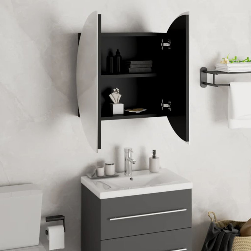 Bathroom Cabinet, Black, 18.5" x 18.5" x 6.9"