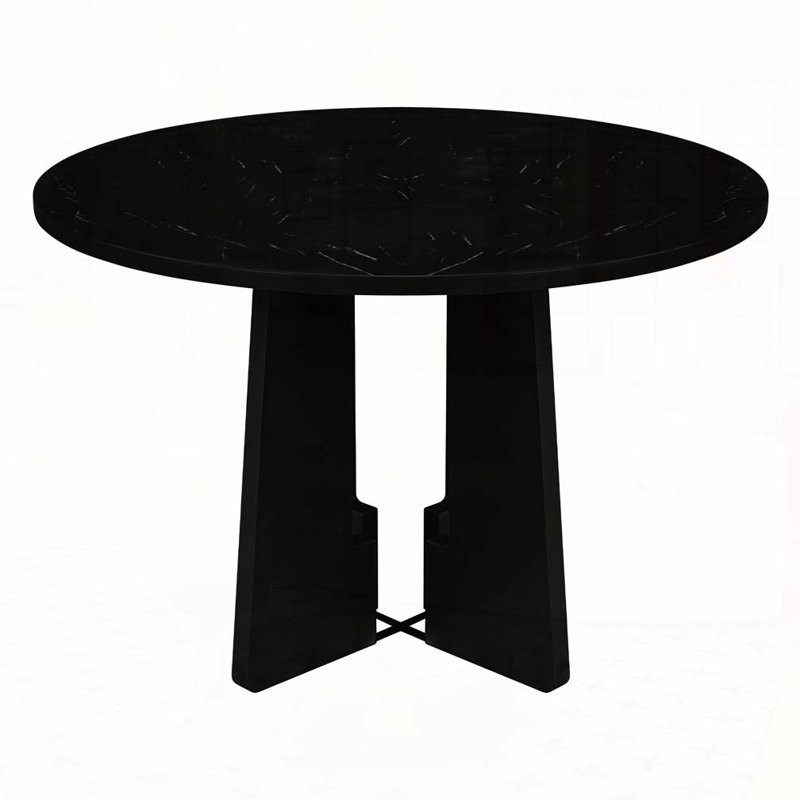 Table de salle à manger ronde pour 4 personnes, Noir