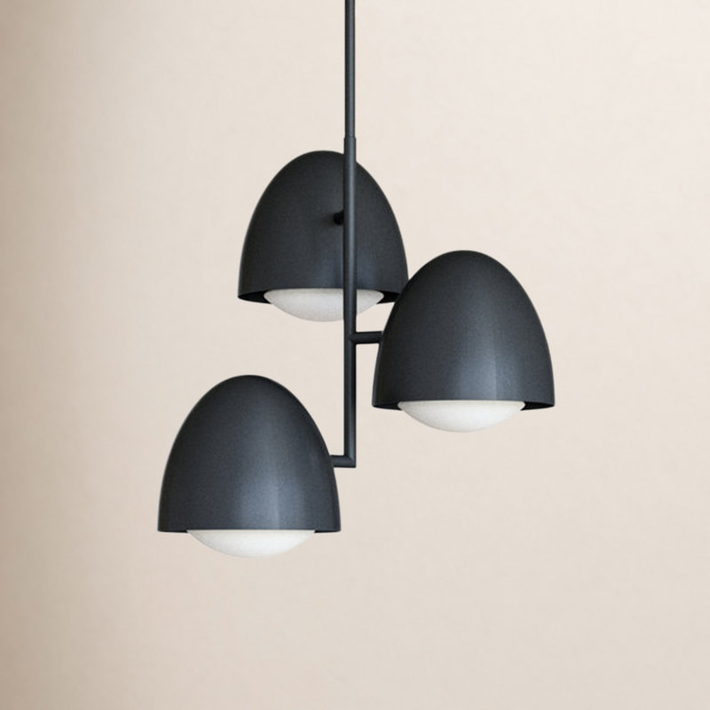 Lustre classique à 1 lumière Torten, Noir mat