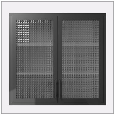 Armoire de rangement murale, verre à gaufres