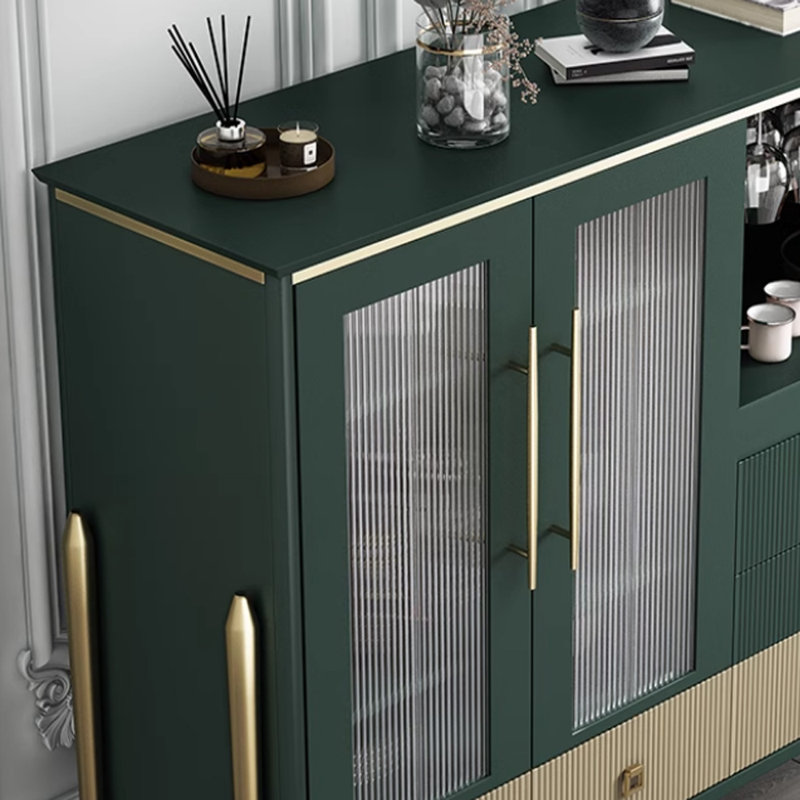 Buffet en bois massif clair de luxe 51,1 po, Blanc