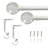 3/4" Acrylic Ball Telescoping Single Curtain Rod White-1726810498