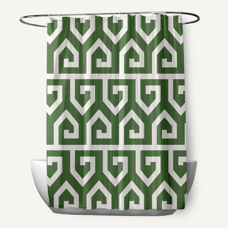 Minden Geometric Shower Curtain, Gray