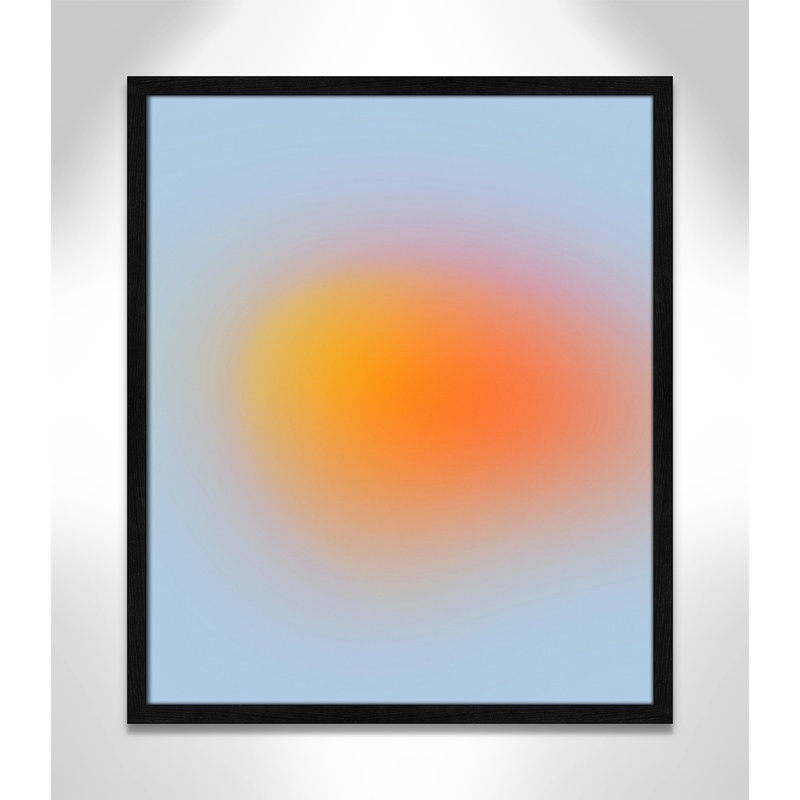 «Neon Orange Glow Print» par My Mind, H 25,5 po x l 21,5 po x P 1,25 po, Cadre mince noir sans cadre