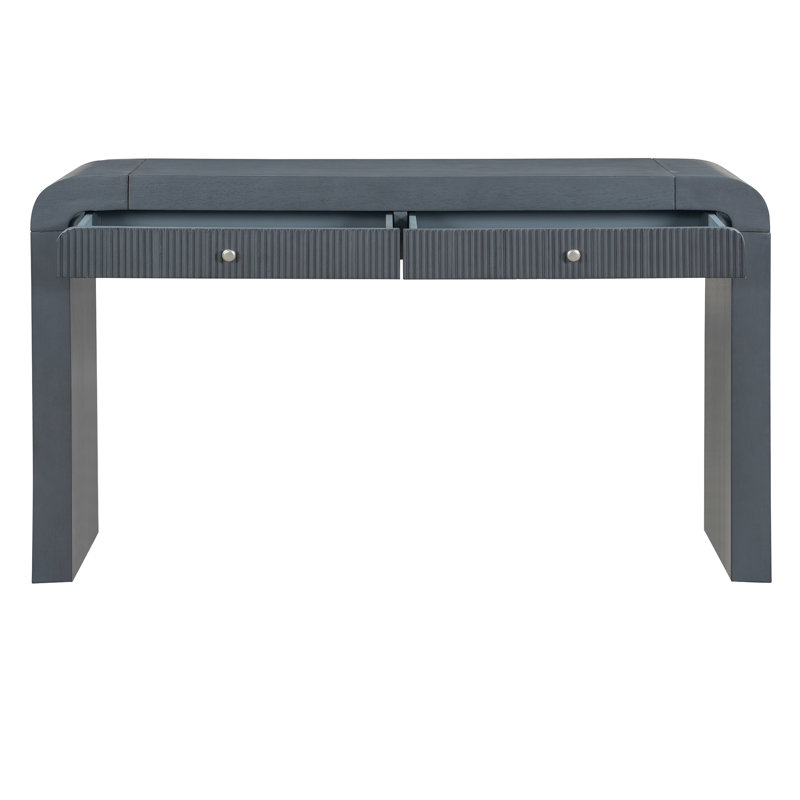 54" Console Table With 2 Storage Drawers, Dark Navy