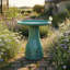 Classic Freestanding Ceramic Outdoor Bird Bath, UV-Resistant Finish - Seafoam-1737119967