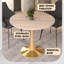 Table de salle à manger 35 "Bristol avec plateau en panneau de fibres à densité moyenne et base en acier inoxydable doré - 4 à 6 personnes pour la cuisine et la salle à manger Bristol-128501558-134472085