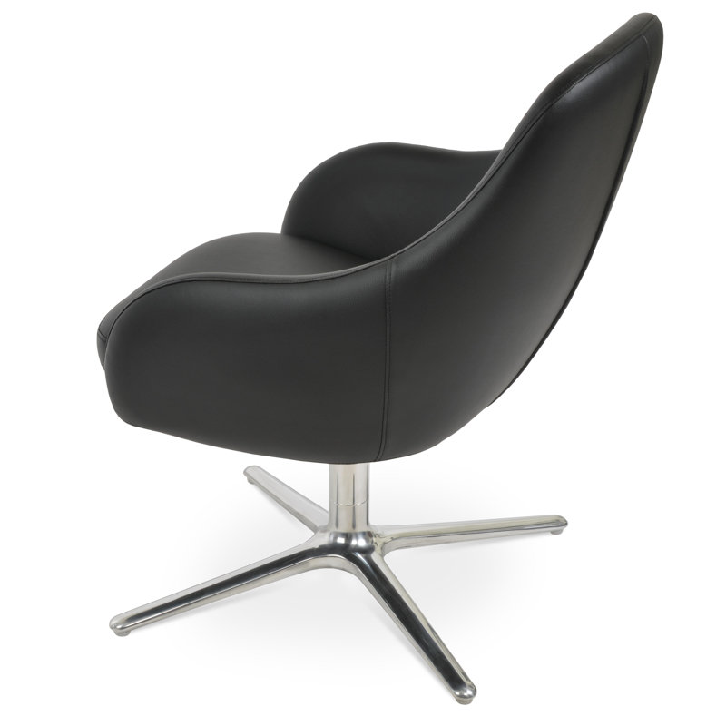 Fauteuil pivotant ovale Gazel, Noir