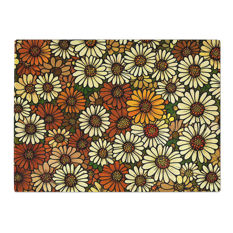 Daisy Pattern Vol.3  Glass Chopping Board