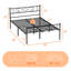 Structure de lit plateforme en métal rétro avec tête et pied de lit, espace de rangement sous le lit de 12,6 pouces, fabrication stable et silencieuse, aucun sommier tapissier requis-133713162