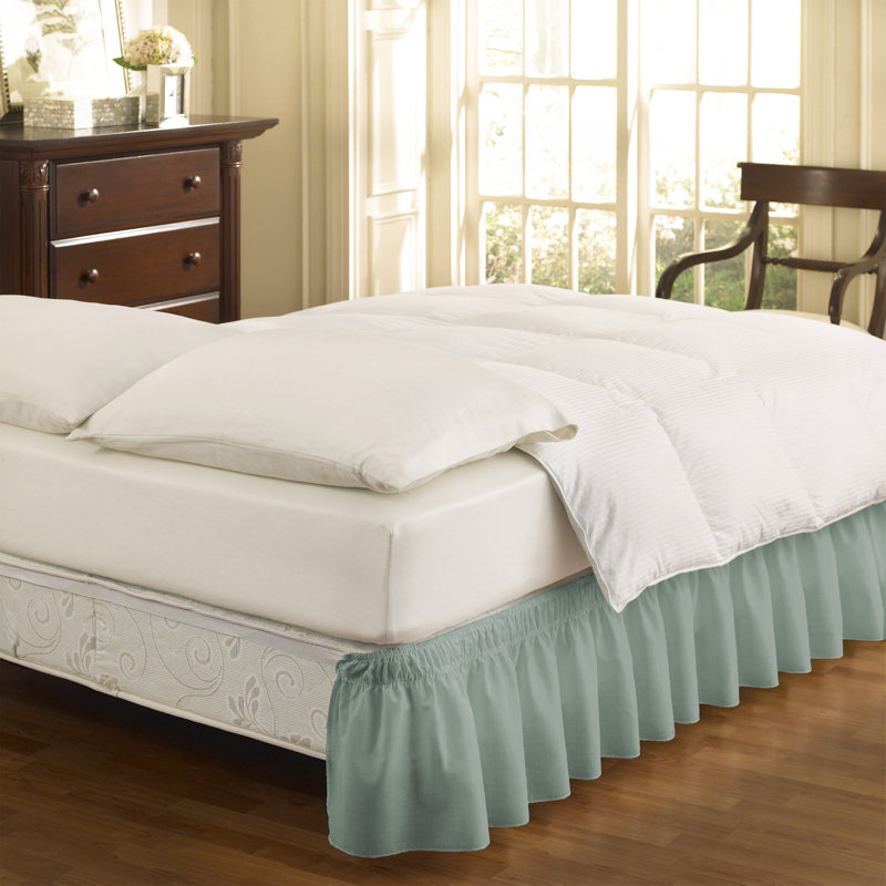 Wrap Around Bed Skirt, King, Spa