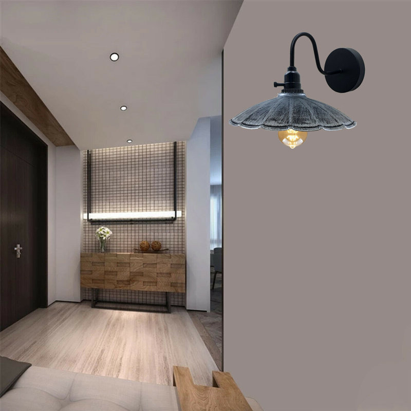 Langston Armed Sconce, Brushed Silver