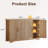 Natural Oak Fluted Buffet Cabinet With 4 Doors & Adjustable Shelves