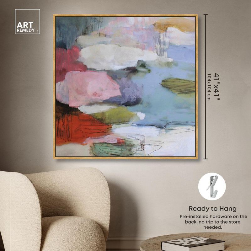 «Vernal Equinox III», reproduction d'art sur toile par Art Remedy, H 40 po x l 40 po, Cadre doré