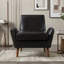 Fauteuil d'appoint rembourré avec accoudoirs arrondis et pieds en bois-317260744