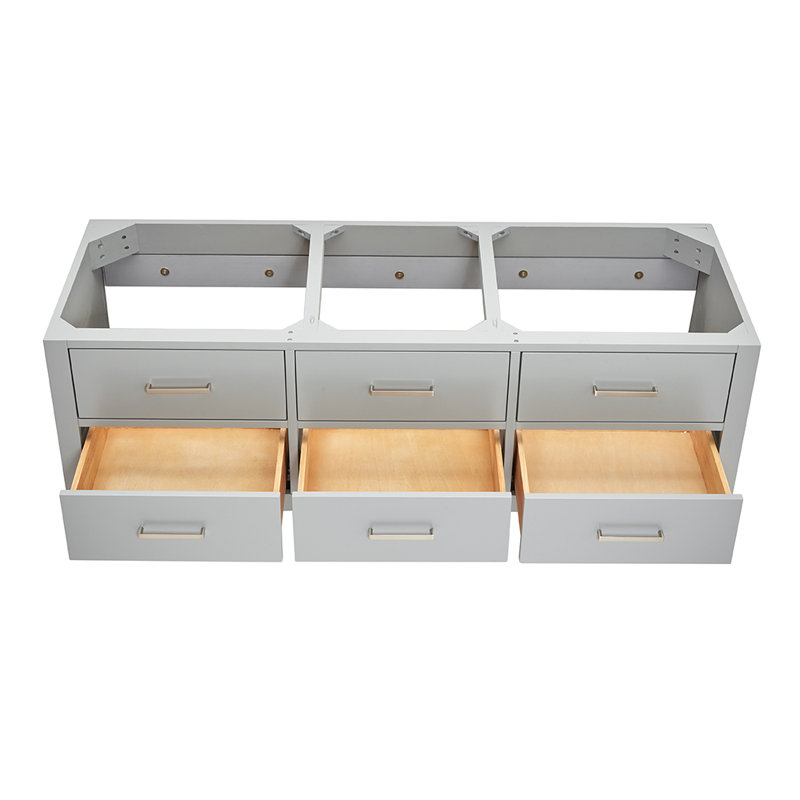 Base de meuble-lavabo double 60 po Megrez, Gris