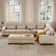 Shaped 6 Seats Modular Sectional Sofa with Storage Seats, Phone Holder and Console Table