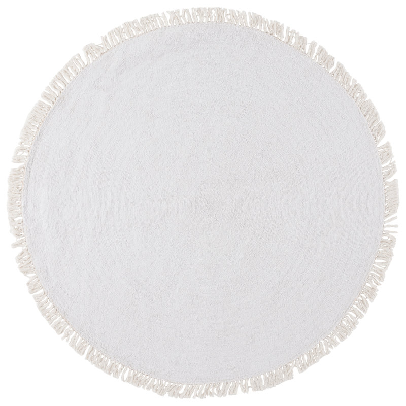 Dajha Handtufted Recycled Cotton Machine Washable Solid Color Rug, Round 6'