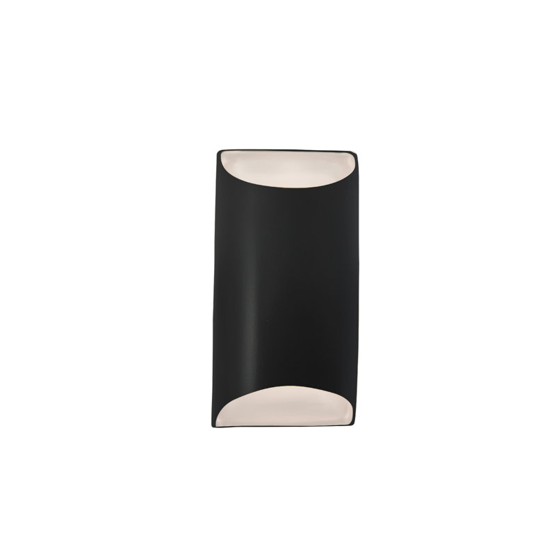 Applique murale en céramique Beda, H 10,75 po x l 5,5 po x P 4 po, Noir mat carbone