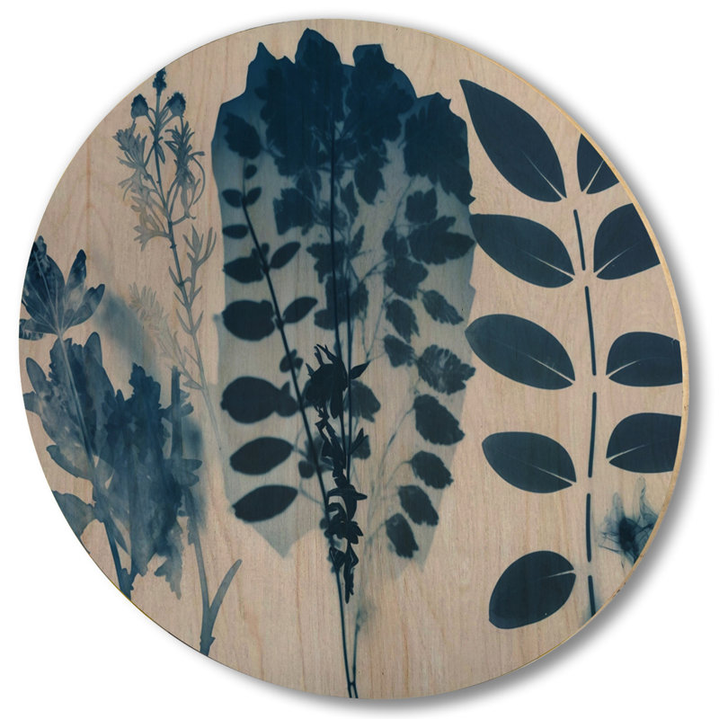 Fleurs sauvages rétro dans les tons de bleu VII - Art mural floral en bois - Bois de pin naturel, H 23 po x l 23 po x P 1 po