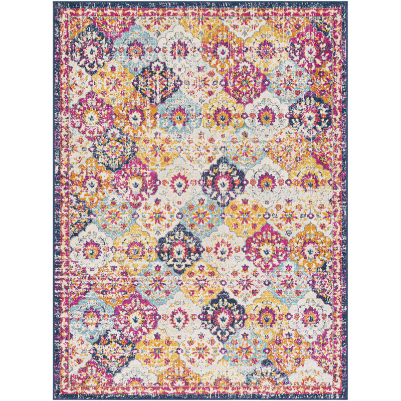Fleeman Floral Indoor Rug, Rectangle 5'3" x 7'1"