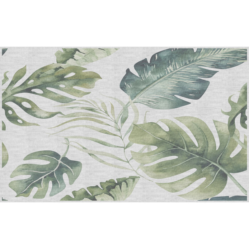 Amauriah Floral Vinyl Machine Printed Indoor / Outdoor Area Rug, Rectangle 140 x 200cm