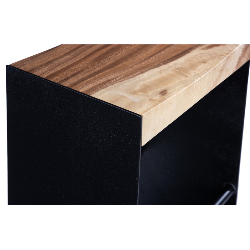 Bar Solid Wood Stool, Bar Stool (29” Seat Height), Black