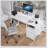 47.3"office desk with power outlet,2 Monitor Stands,2 drawers,Side Pocket,Easy to Assemble,Frame stability Reversible,use for home desk, computer desk, game table-1654943968