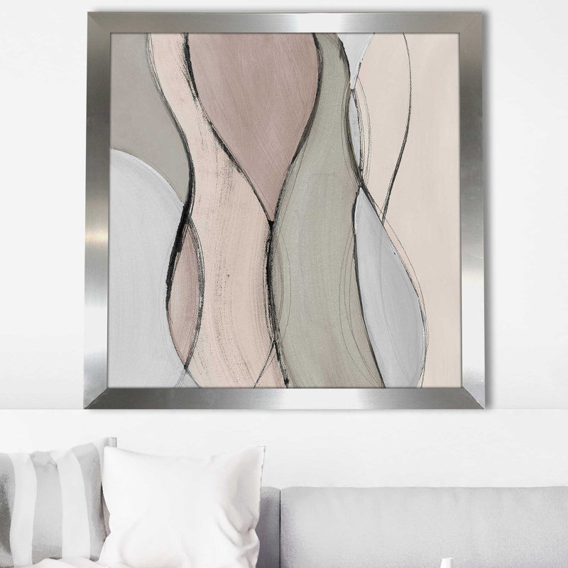 «Neutral Coalescence I» par Lanie Loreth, Encadrement argenté, H 31,5 po x l 31,5 po x P 1 po