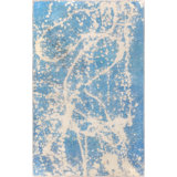 Lahore Hand Knotted Wool Area Rug in Blue/Beige/Black