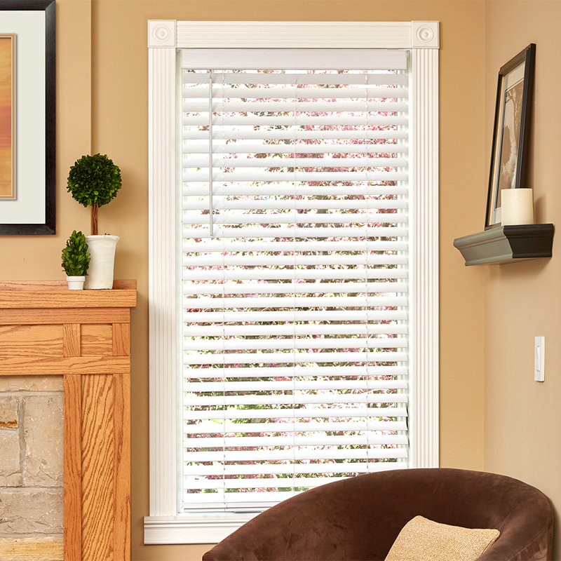  Akura Room Darkening 2" Flat Slat Faux Wood Horizontal/Venetian Blinds, 21"W x 48"L, White