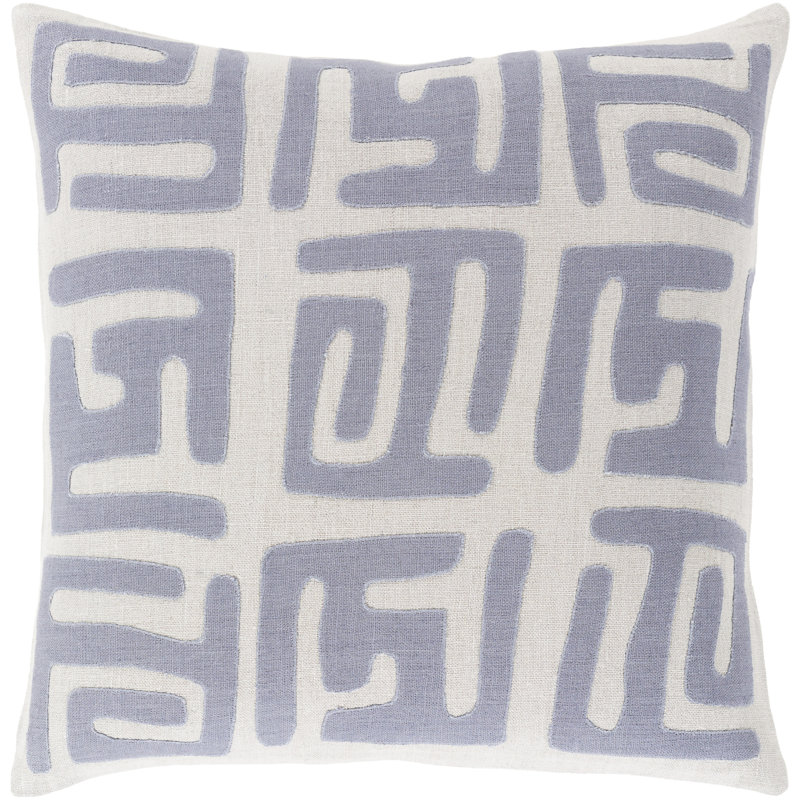 Leighna Appliqued Throw Pillow, 22" H x 22" W x 4" D, Charcoal/Light Gray