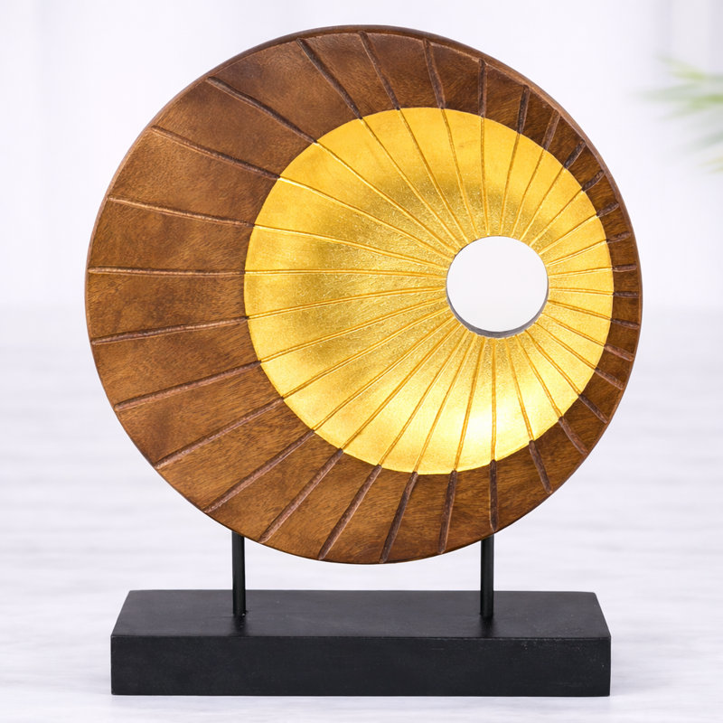 Flosi Handmade Round Multicolor Wooden Sculpture 12" – Unique Modern Indoor Christmas Decor & Gift